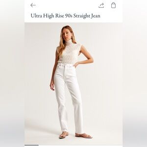 Abercrombie & Fitch - The 90’s Straight Ultra High Rise Jeans - White - 25